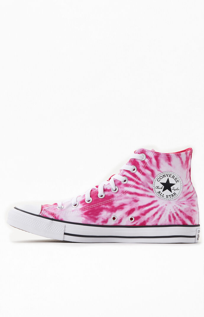 Pink Tie-Dyed Chuck Taylor All Star High Top Shoes
