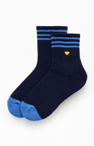 Heart Varsity Stripe Quarter Socks image number 1
