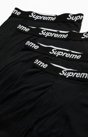 x Hanes 4 Pack Black Boxer Briefs image number 2