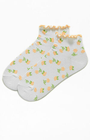 Allover Floral Ruffle Socks image number 1