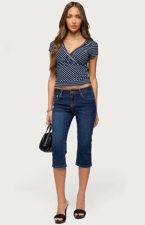 Naame Striped Wrap Top image number 5