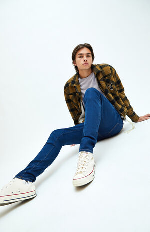 Dark Stacked Skinny Jeans image number 1