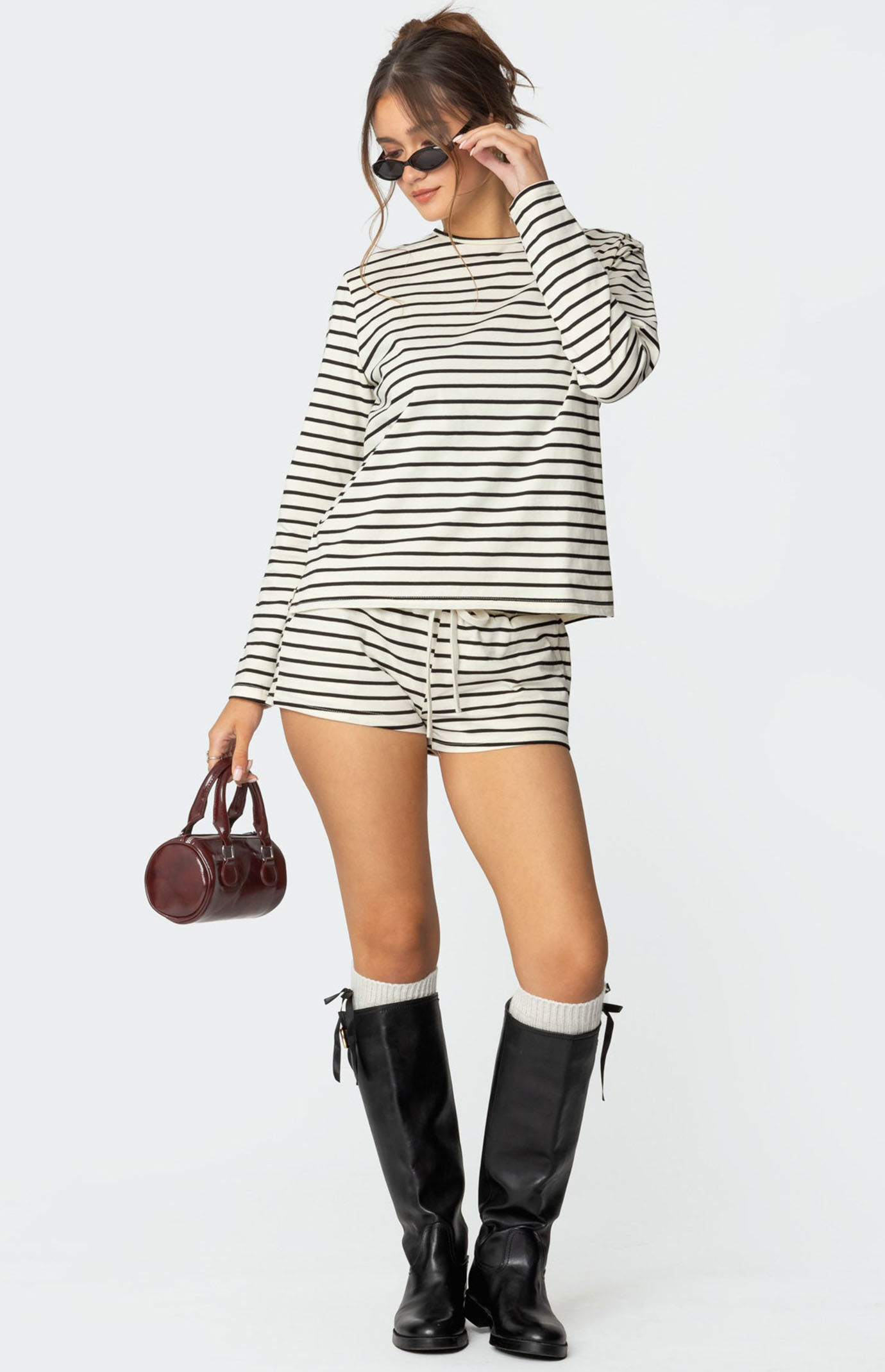Edikted Jordyn Striped Long Sleeve T-Shirt