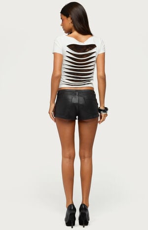 Rea Shredded Cutout Lacey Top image number 4