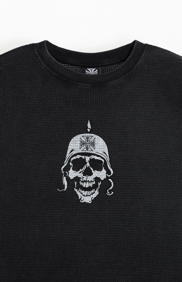 West Coast Choppers Skull Waffle Knit Long Sleeve Shirt