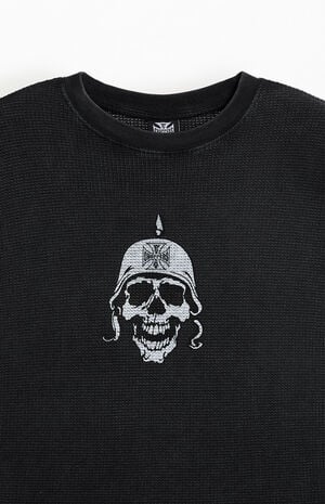 Skull Waffle Knit Long Sleeve Shirt image number 2