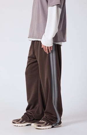 Brown Extreme Baggy Track Pants image number 4