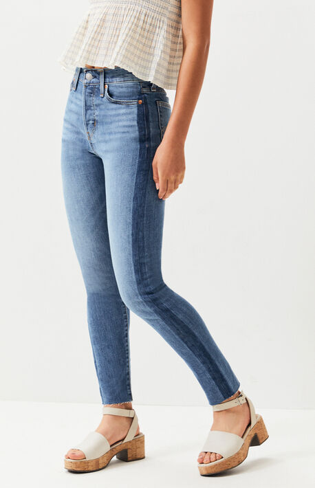 pacsun noir black high waisted straight leg jeans
