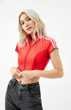 Red Russo Cropped Zip Up Jacket Red Russo Cropped Zip Up Jacket image number null