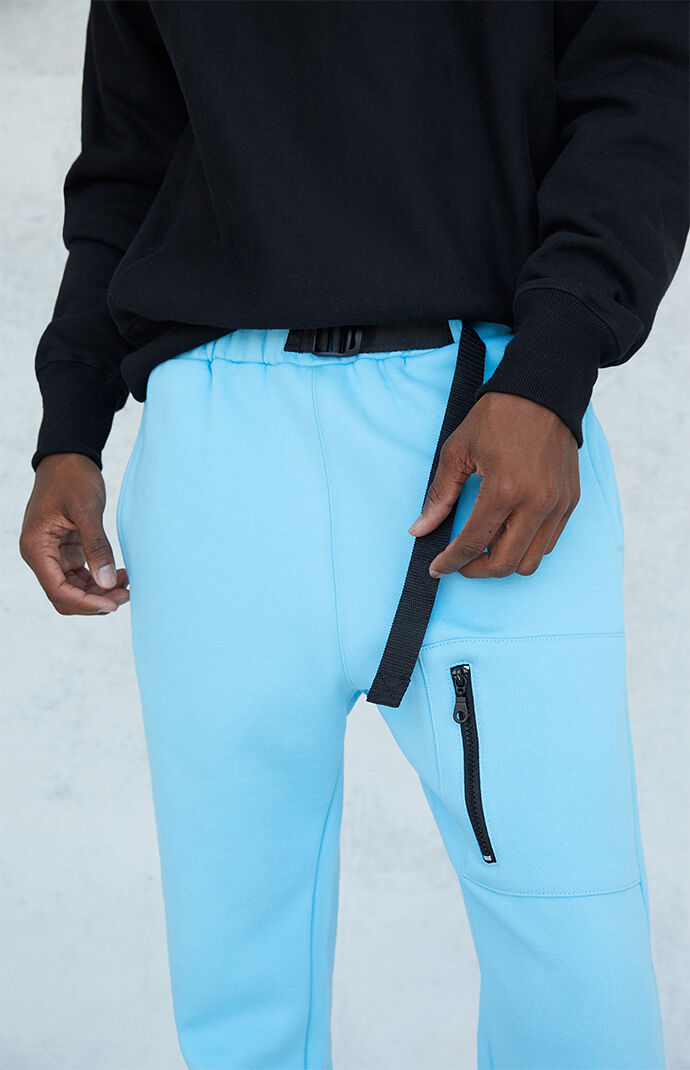 Royal Blue Zip Cargo Fleece Sweatpants