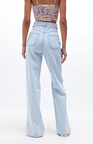 Eco Two-Tone Paneled Split Boyfriend Jeans image number 3