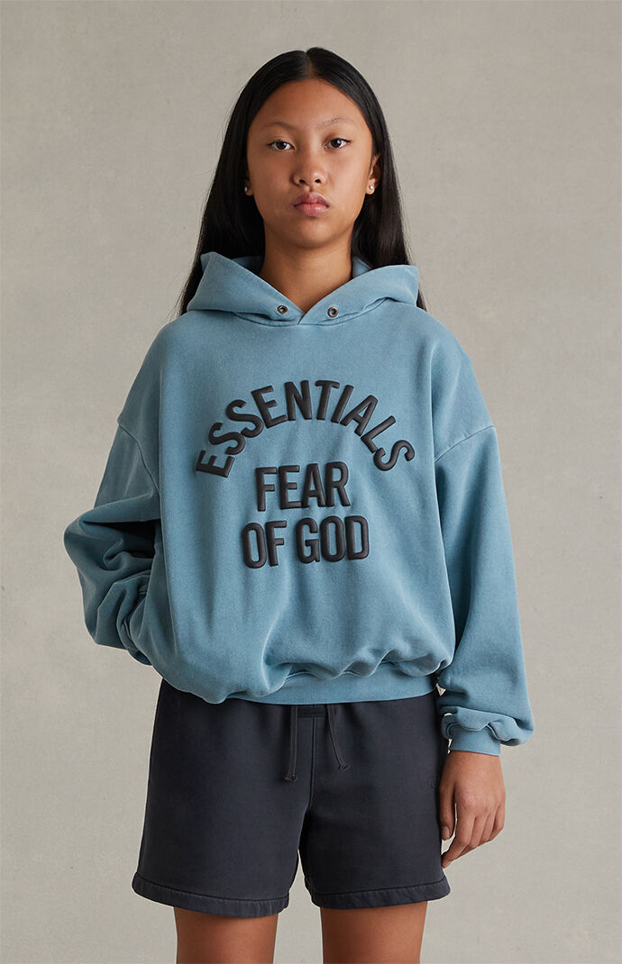 Fear of God ESSENTIALS Kids Faded Coastal Campus '90s Hoodie | Pacsun
