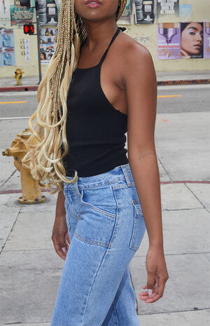 Black High Neck Tank Top image number 2