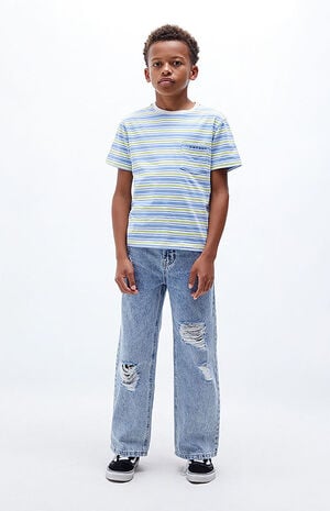 Light Blue Ripped Baggy Jeans image number 3