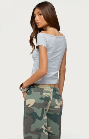 Calie Off Shoulder V Neck Top image number 3