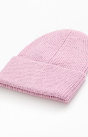 Pink Ribbed Beanie image number 2
