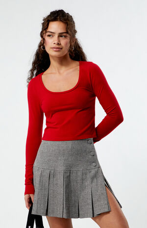 Pleated Split Mini Skirt image number 1