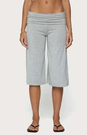 Shirly Wide Leg Foldover Capri Pants image number 1