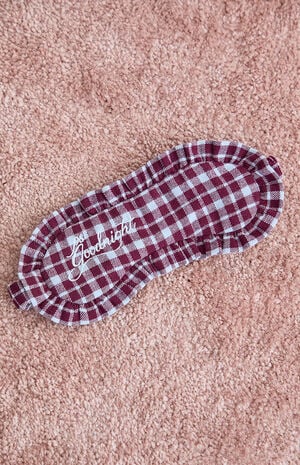 Plaid Woven Sleep Eye Mask image number 1