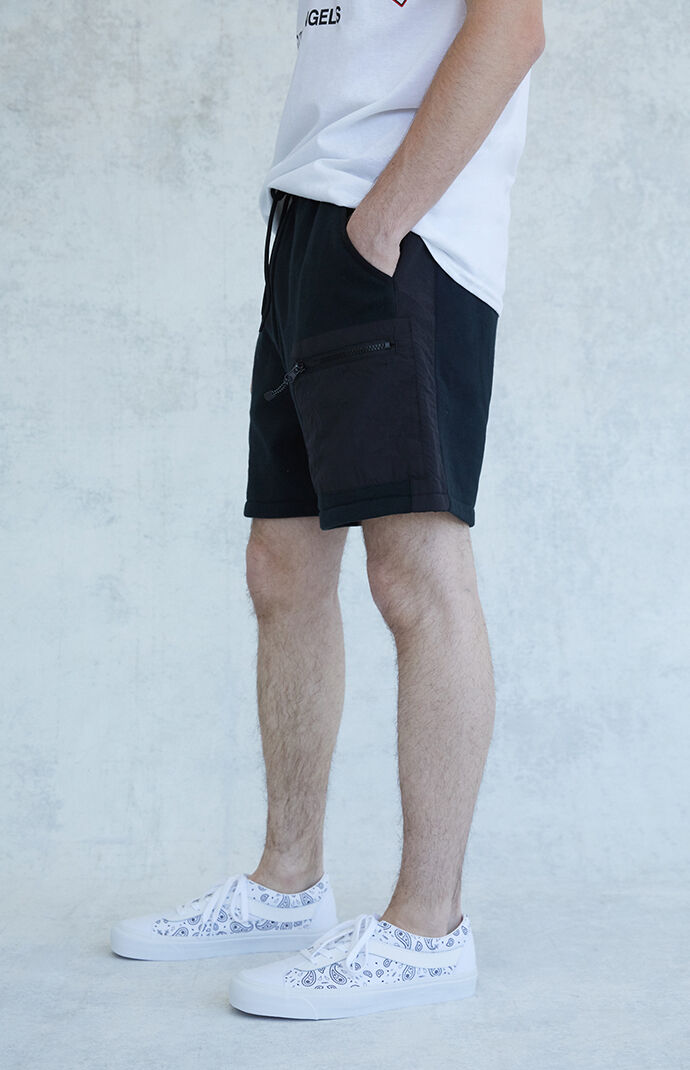 Fleece Nylon Mixed Sweat Shorts
