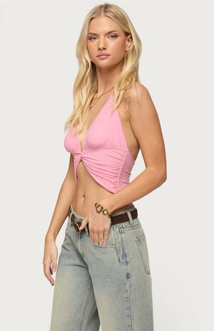 Alani Twisted Cropped Halter Top image number 2