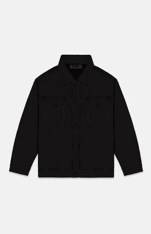 Essentials Jet Black Denim Jacket image number 6