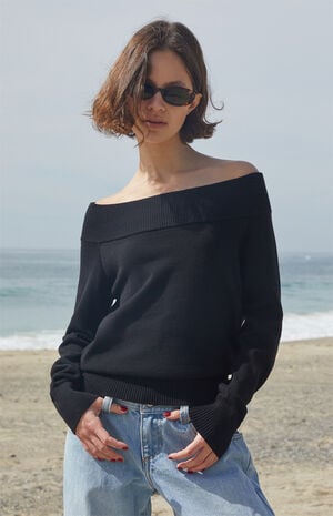 Black Renata Off-The-Shoulder Sweater image number 1