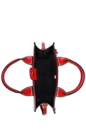 Red Modern Edge Charm Tote Bag image number 7