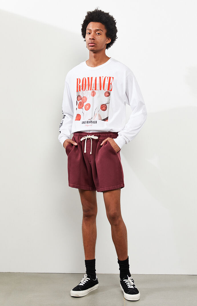 Burgundy Volley Sweat Shorts
