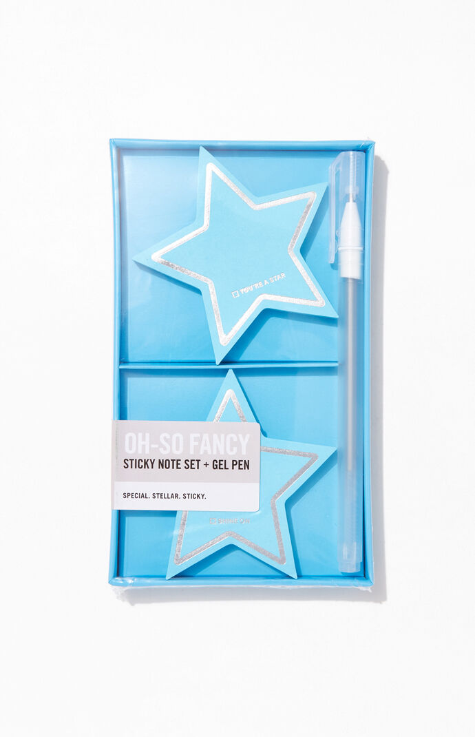 Two Stars Sticky Notes With Pen