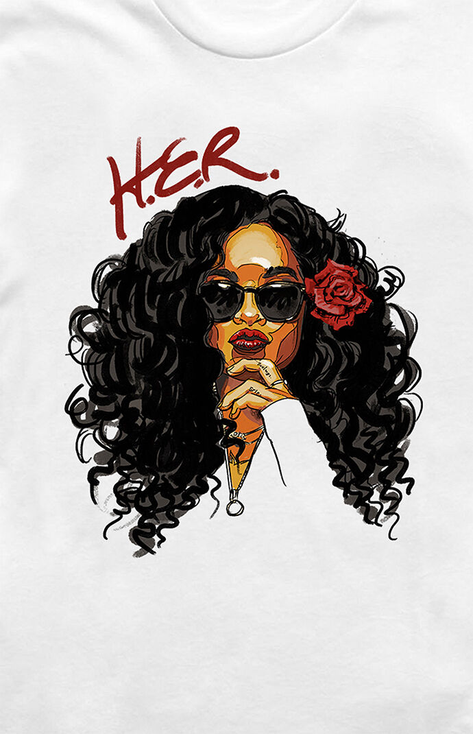 H.E.R Artwork Portrait T Shirt PacSun