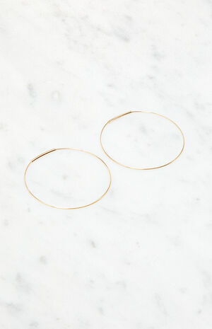Thin Hoop Earrings image number 2