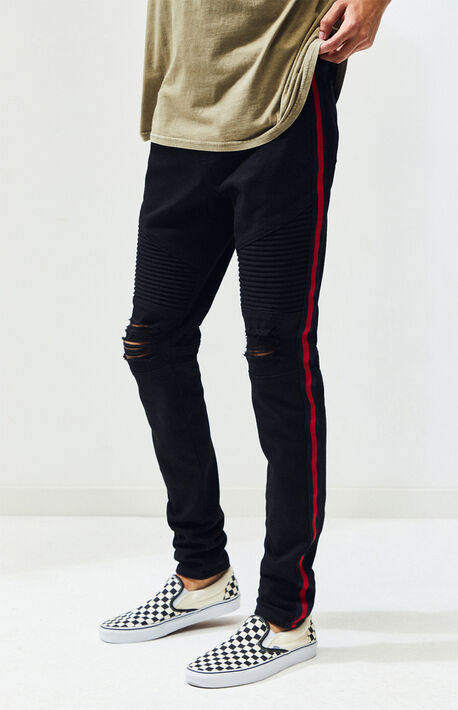 mens jeans with stripe down the side