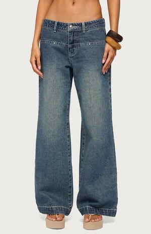 Wyn Studded Low Rise Baggy Jeans image number 1