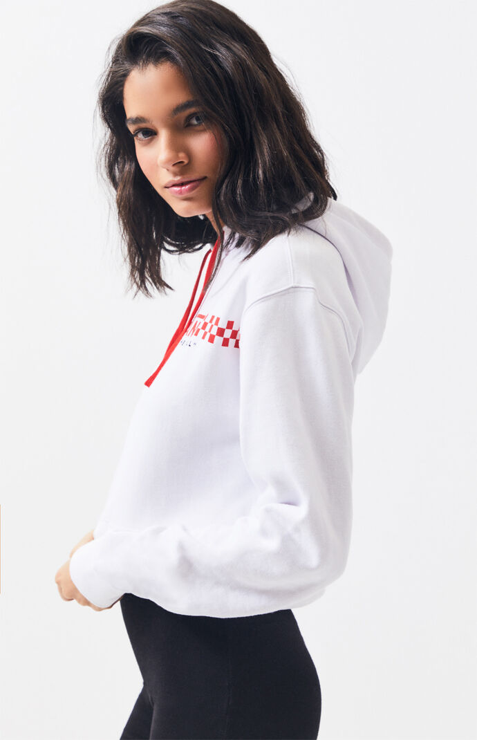 vans checkered cropped hoodie