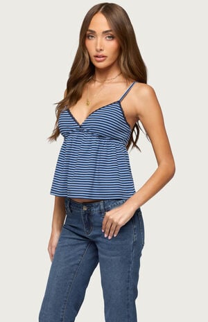 Orietta Striped Babydoll Top image number 2