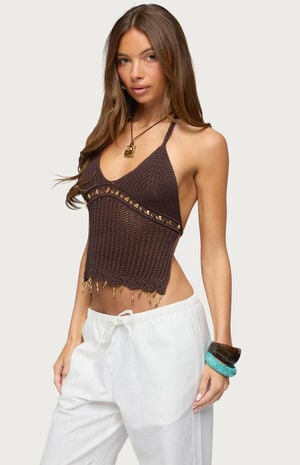 Jenn Beaded Crochet Top image number 2