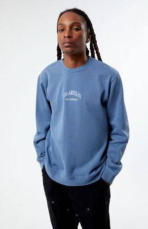 Blue Los Angeles Embroidered Crew Neck Sweatshirt image number 1