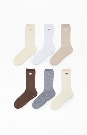 6 Pack Originals Neutral Trefoil Crew Socks image number 2