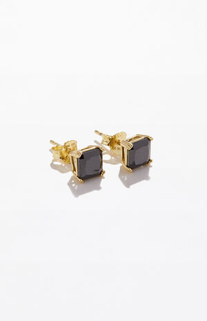 Sterling Silver Square Onyx Earrings