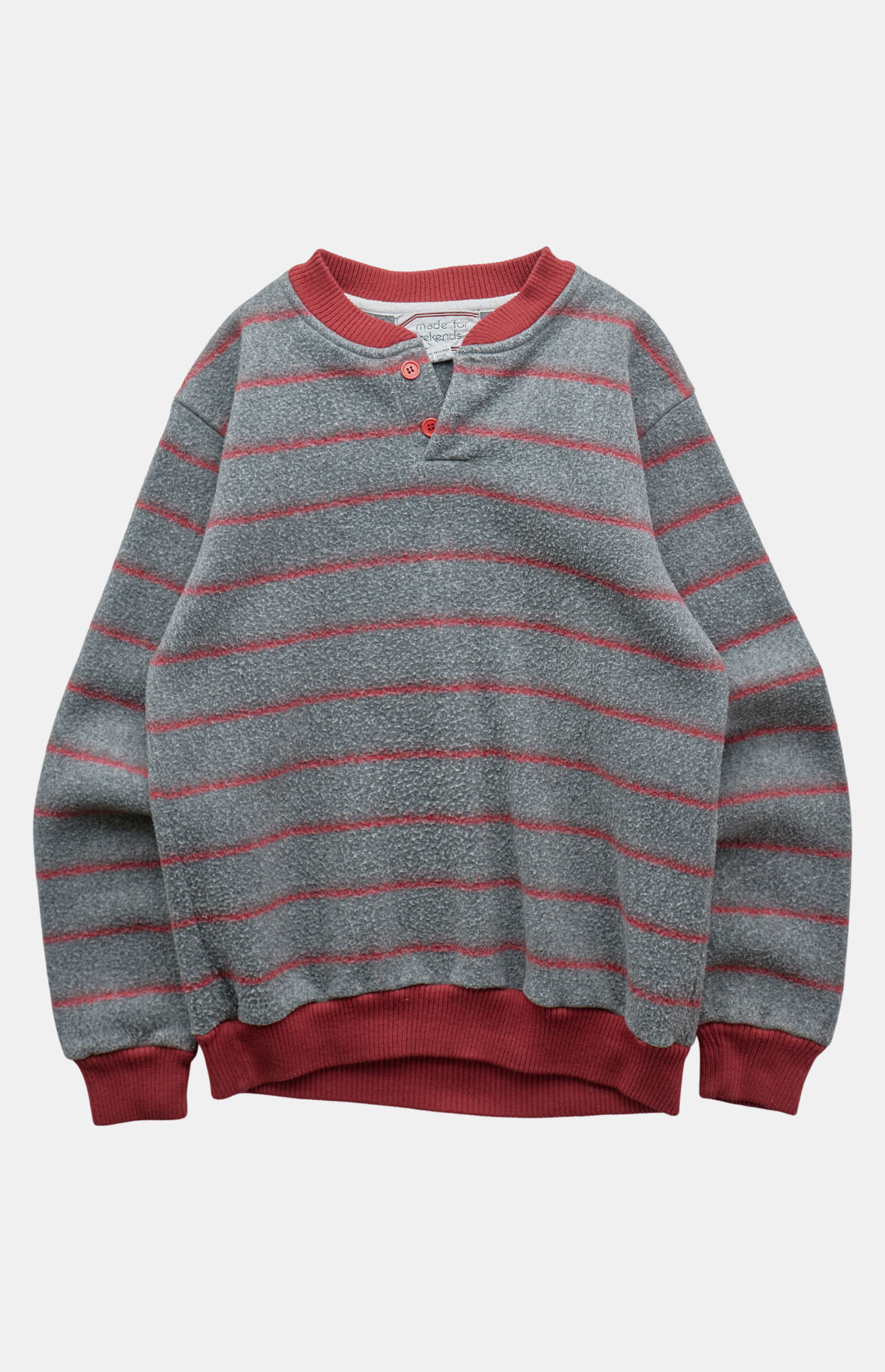 PS VINTAGE 90s Striped  Henley Sweatshirt