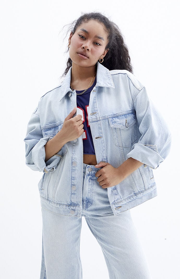 PacSun Light Indigo Relaxed Denim Trucker Jacket PacSun