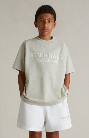 Kids Cloud White Fleece Soccer Sweat Shorts image number 2