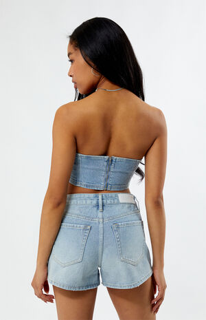 Glitter Frost Denim Tube Top image number 4