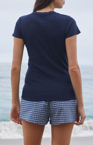 Blue Hailie 14 Embroidered T-Shirt image number 3