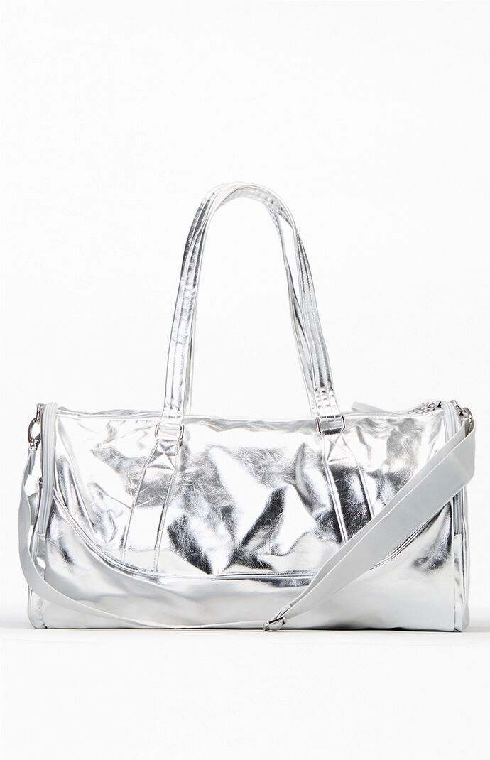adidas Silver Faux Leather Airliner Duffel Bag