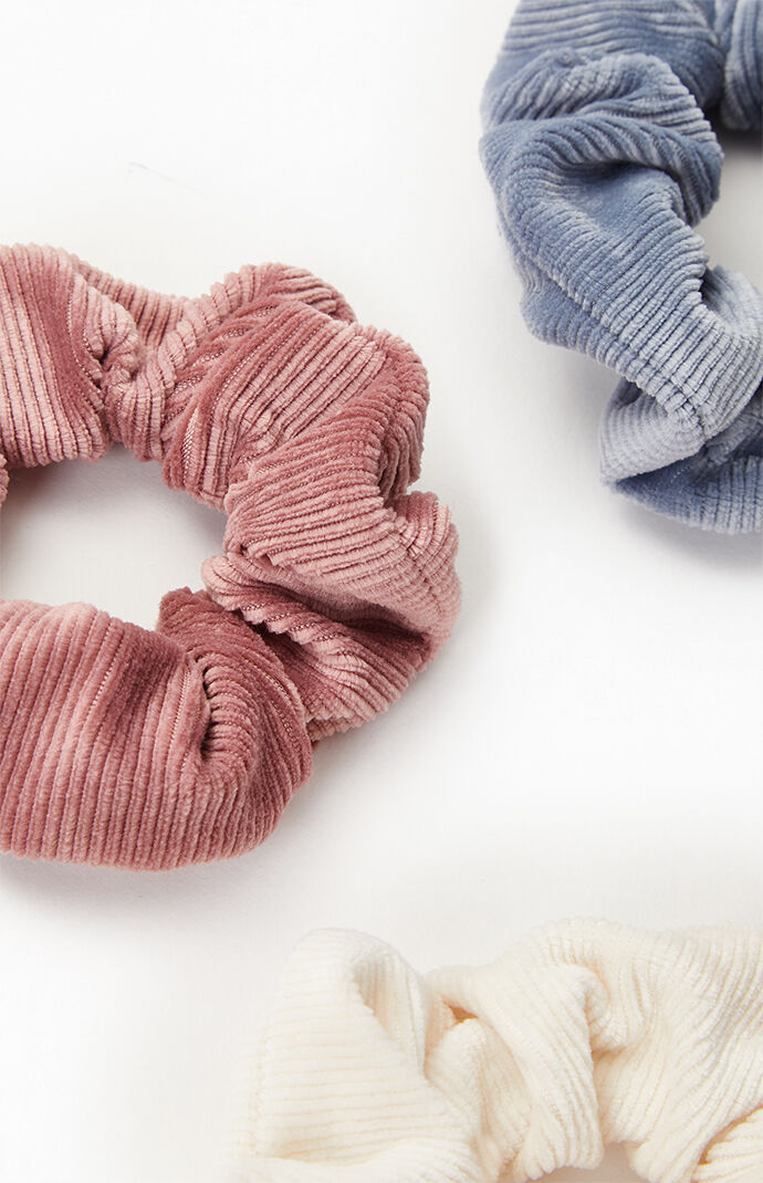 4 Pack Corduroy Scrunchies