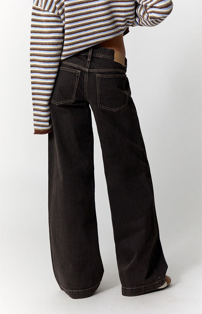 Pacsun Kaia Ultimate Low Rise Baggy Jeans Contrast Stitch Faded