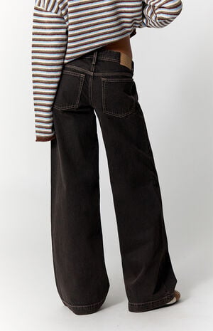 Kaia Ultimate Low Rise Baggy Jeans Contrast Stitch Faded Black image number 5
