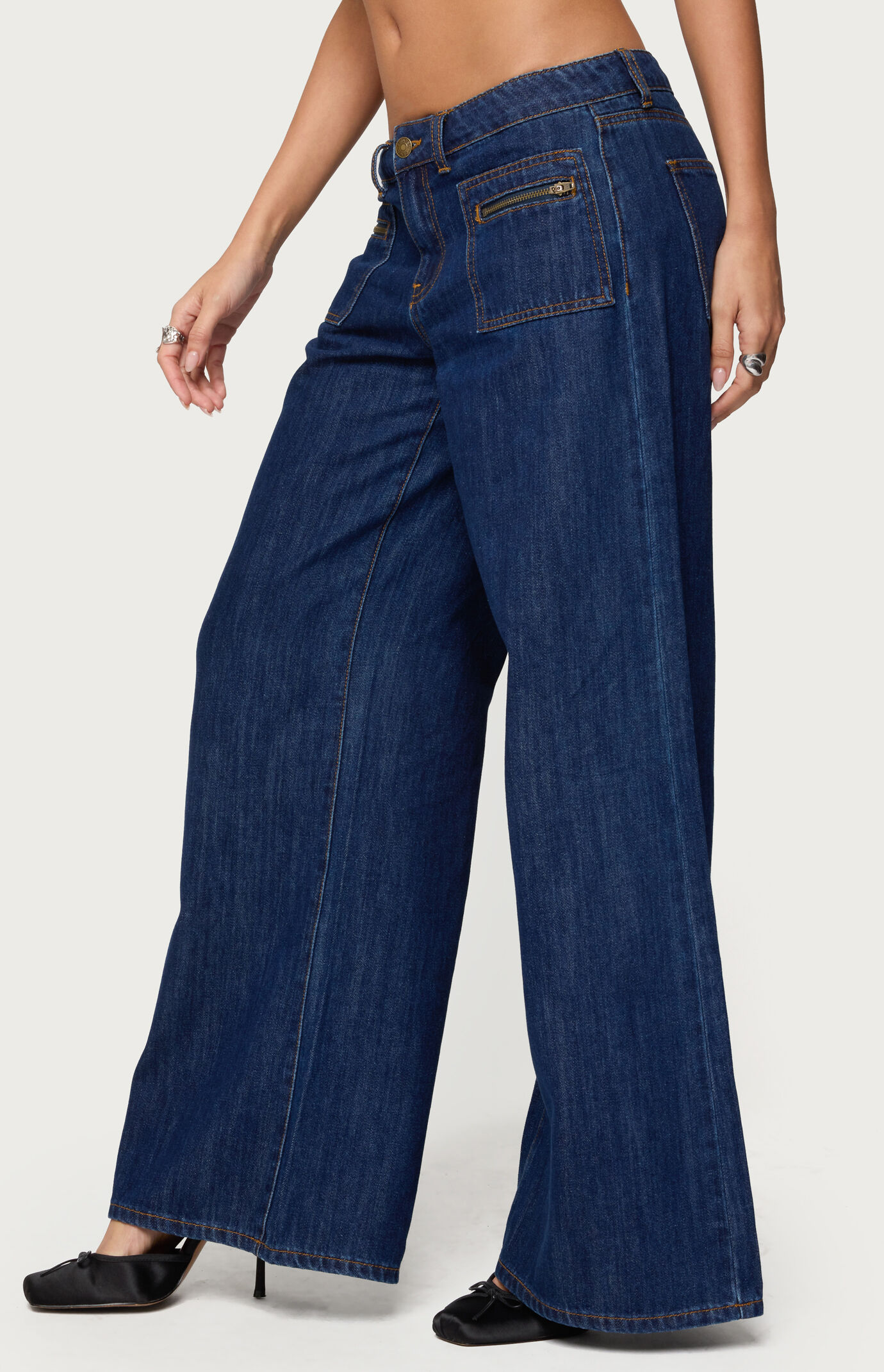Edikted Jimena Low Rise Wide Leg Jeans